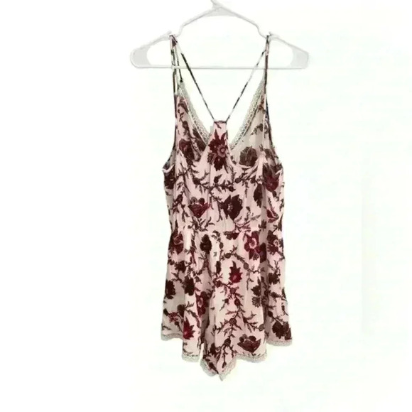 Astr Floral Print Romper - Cream and Red - Picture 10 of 16